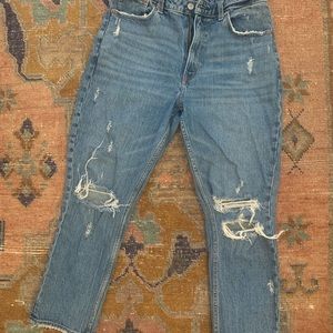 Abercrombie and Fitch denim jeans, size 6/28, The Mom High Rise curve love